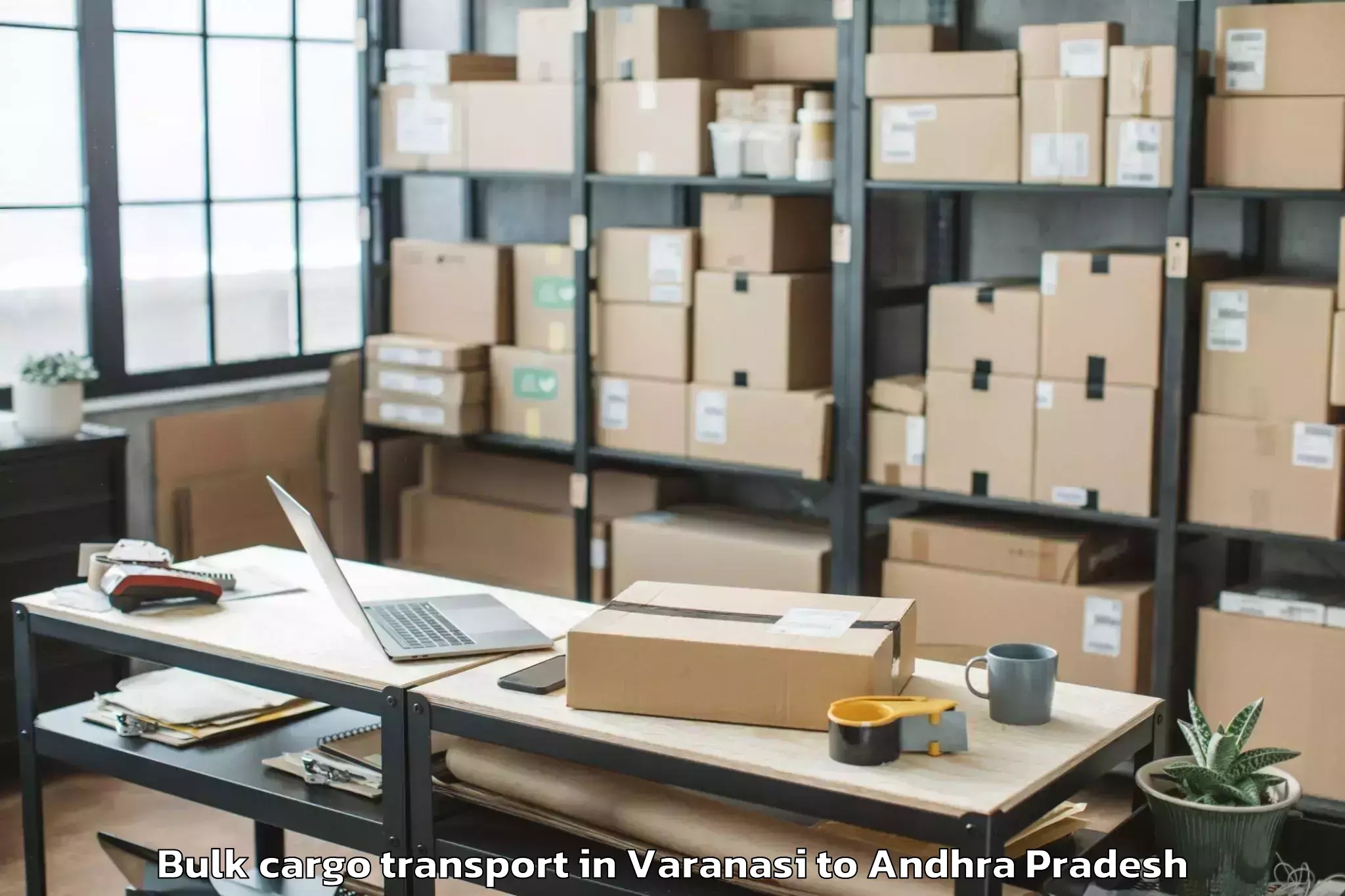 Reliable Varanasi to Nadendla Bulk Cargo Transport